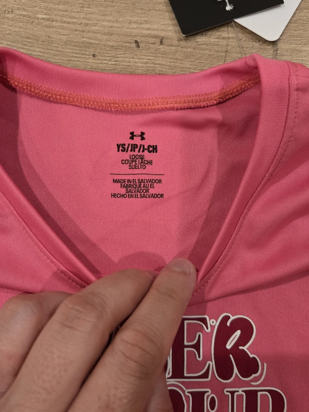 NWT Under Armour Girls Pink Tech Graphic Tee Size Youth Small